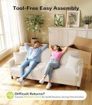 Beige Comfy Loveseat Sofa with Pillows