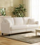 Beige Comfy Loveseat Sofa with Pillows