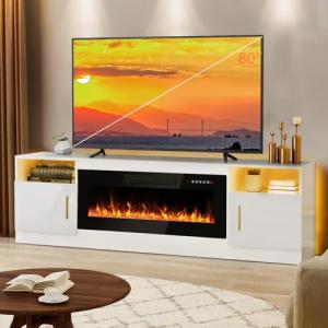 Lemberi 70" Fireplace TV Stand with LED Lighting