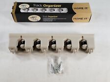 Mop and Broom Holder with Hooks - Off-White