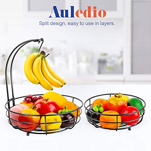 Black 2-Tier Iron Fruit and Vegetable Basket