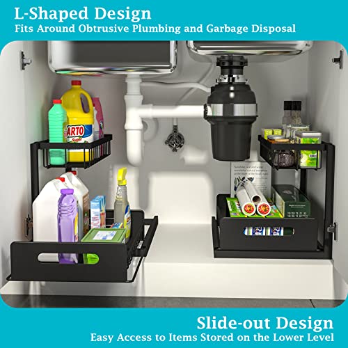 Under Sink 2-Tier Pull Out Organizer Shelf