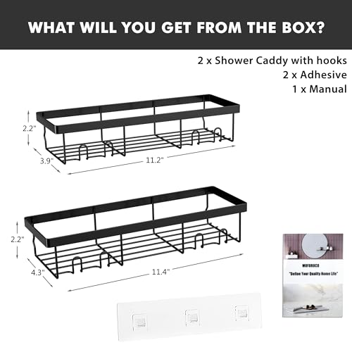 Black Shower Caddy Shelf Organizer for Home Decor