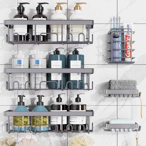 Veken Wall Mounted Shower Caddy Organizer Set