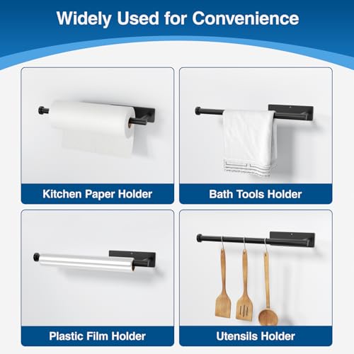 Matte Black Wall-Mounted Paper Towel Holder