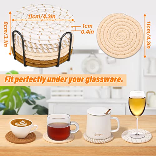 Minimalist 8-Piece Cotton Woven Coaster Set