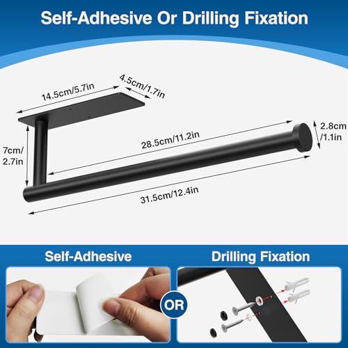 Matte Black Wall-Mounted Paper Towel Holder