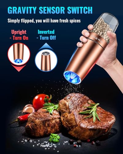 Electric Pepper and Salt Grinder Set - Adjustable