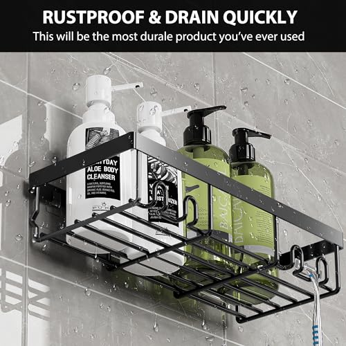 Black Shower Caddy Shelf Organizer for Home Decor
