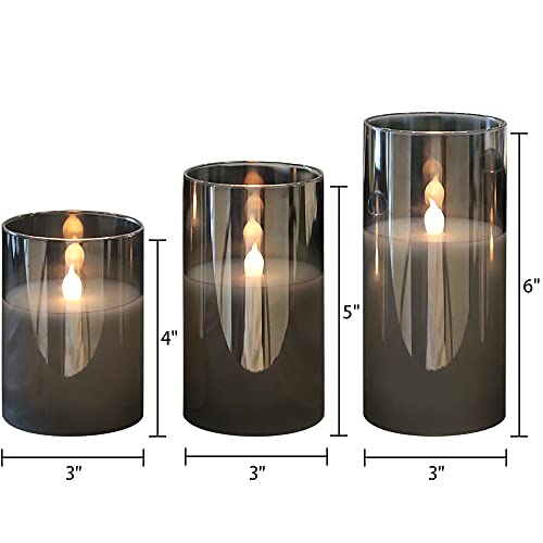 Set of 3 Gray Flameless LED Candles