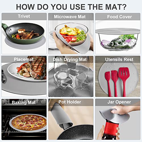 Collapsible Silicone Microwave Food Cover and Mat