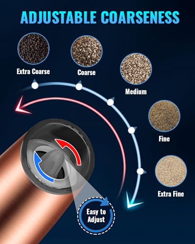 Electric Pepper and Salt Grinder Set - Adjustable