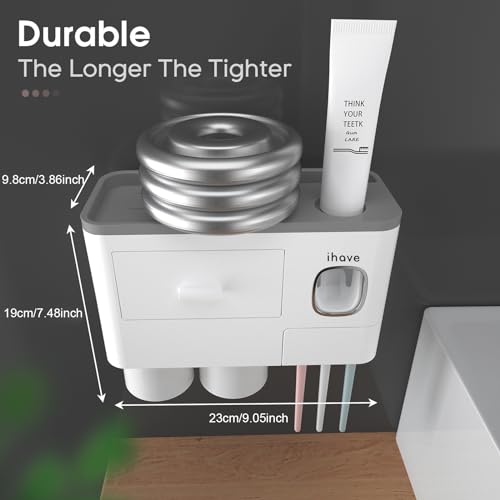 Wall-Mounted Toothbrush Holder with Toothpaste Dispenser