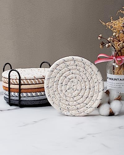 8-Piece Colorful Absorbent Coaster Set