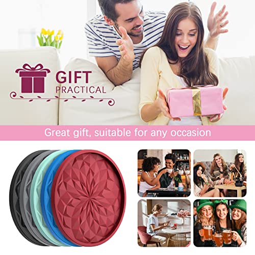 Silicone Coaster Set with Holder - Black