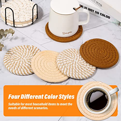Minimalist 8-Piece Cotton Woven Coaster Set