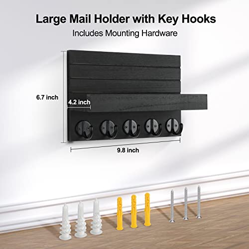 Wall-Mounted Decorative Key and Mail Holder