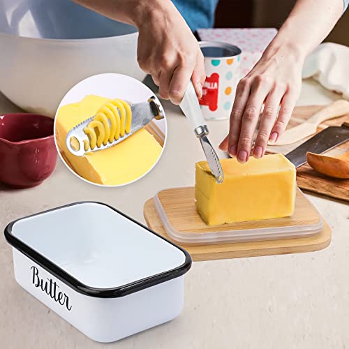 Cathedral-Style Butter Dish with Lid and Knife