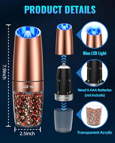Electric Pepper and Salt Grinder Set - Adjustable