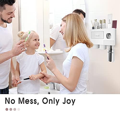 Wall-Mounted Toothbrush Holder with Toothpaste Dispenser