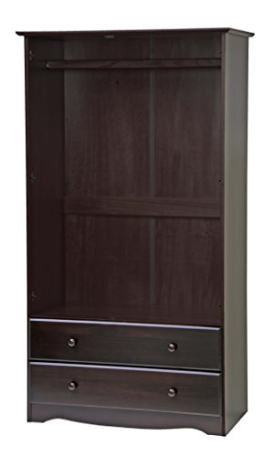 Solid wood wardrobe with lock and drawers