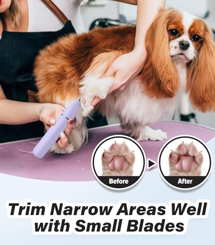 Cordless Dog Paw Trimmer with Low Noise Clippers