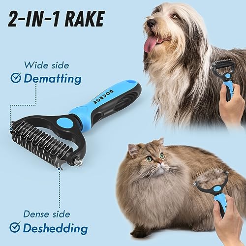 Pet Grooming Brush and Metal Comb Set