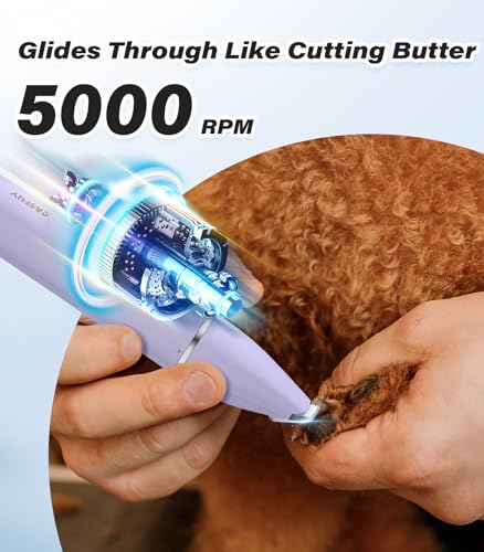 Cordless Dog Paw Trimmer with Low Noise Clippers