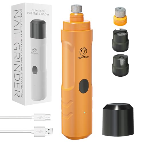 PAPIFEED Rechargeable Dog Nail Grinder with LED Lights
