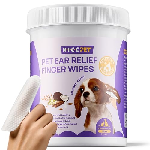HICC PET Ear Wipes for Dogs & Cats - 50 Count