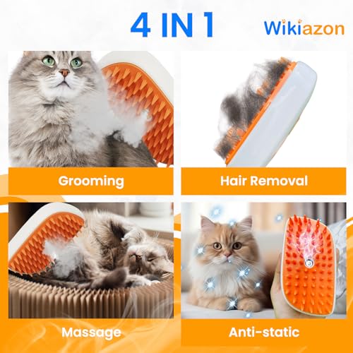 4-in-1 Cat Steam Brush & Grooming Comb