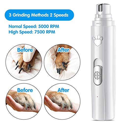 Rechargeable 2-Speed Dog Nail Grinder Tool