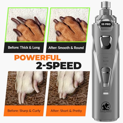 Quiet Rechargeable Dog Nail Grinder with LED Lights