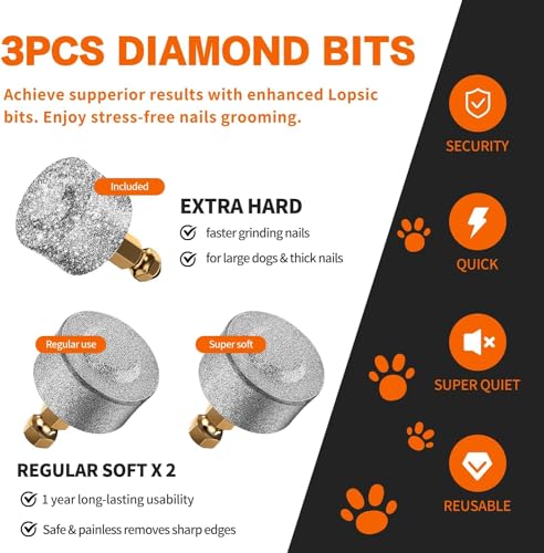 Quiet Rechargeable Dog Nail Grinder with LED Lights