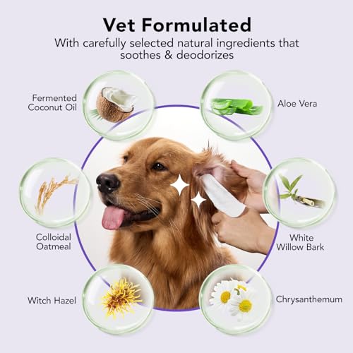 HICC PET Ear Wipes for Dogs & Cats - 50 Count