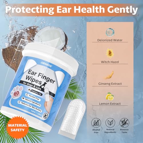 OBSEDE Ear Cleaner Wipes for Dogs and Cats