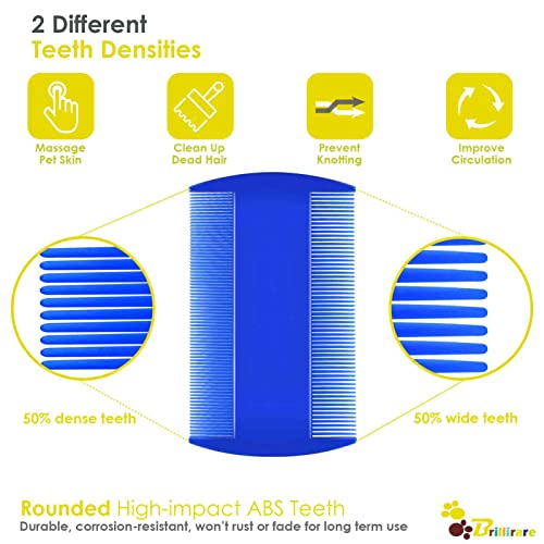 BrilliRare 4 Pack Flea & Lice Grooming Combs