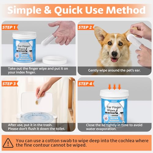 OBSEDE Ear Cleaner Wipes for Dogs and Cats