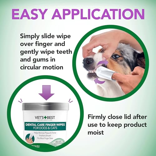 Vet's Best Dental Care Finger Wipes for Pets