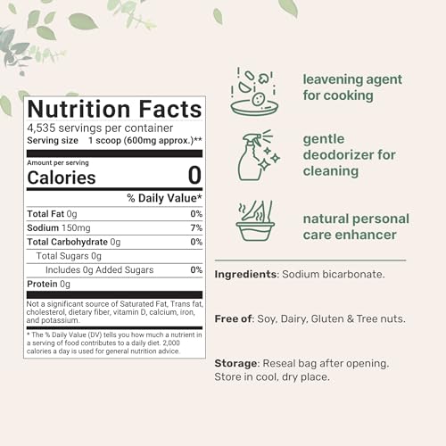 Organic Pure Baking Soda Powder - 6lbs