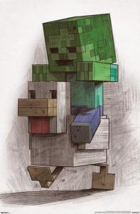 Minecraft Chicken Jockey Wall Poster - Unframed 34x22.4