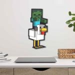 Minecraft Zombie Chicken Metal Wall Art - Fun Decor