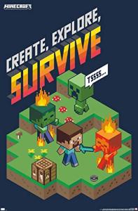 Minecraft Create, Explore, Survive Wall Poster 34"x22