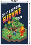 Minecraft Create, Explore, Survive Wall Poster 34"x22