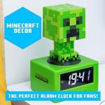 Paladone Minecraft Creeper Icon Alarm Clock - Creeper Glow Mode - Battery Powered - Kids Alarm Clock for Boys