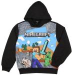 Minecraft Steve Creeper Wolf Pullover Hoodie - Black