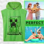 Minecraft Hooded Beach Towel Poncho for Kids