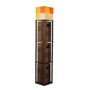 Minecraft Brownstone Torch Floor Lamp with Storage Bins