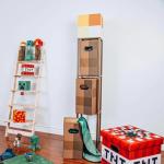 Minecraft Brownstone Torch Floor Lamp with Storage Bins