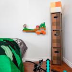 Minecraft Brownstone Torch Floor Lamp with Storage Bins